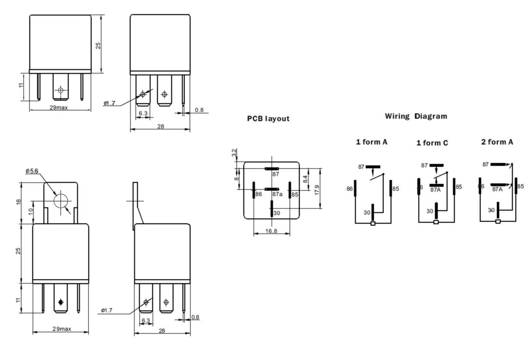 SARL-RELAY Relays Product Outline Dimensions
