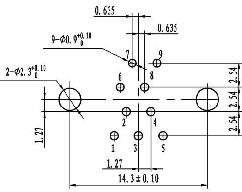 J30J PCB pattern for N、N3、N4、N8 connectors Connectors panel cutouts