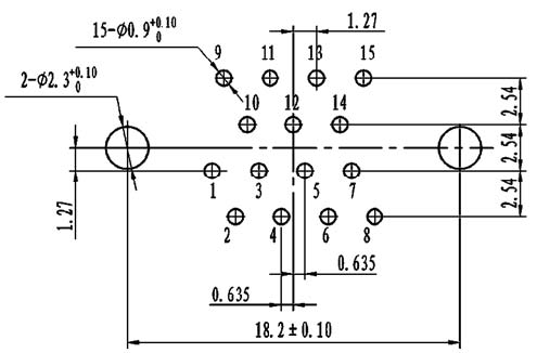 J30J PCB pattern for N、N3、N4、N8 connectors Connectors panel cutouts