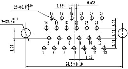 J30J PCB pattern for N、N3、N4、N8 connectors Connectors panel cutouts