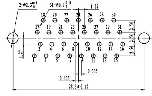 J30J PCB pattern for N、N3、N4、N8 connectors Connectors panel cutouts