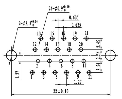 J30J PCB pattern for N、N3、N4、N8 connectors Connectors panel cutouts