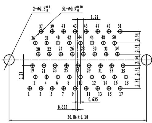 J30J PCB pattern for N、N3、N4、N8 connectors Connectors panel cutouts