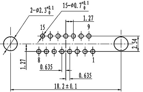 J30J PCB pattern for N-J、N4-J connectors Connectors panel cutouts