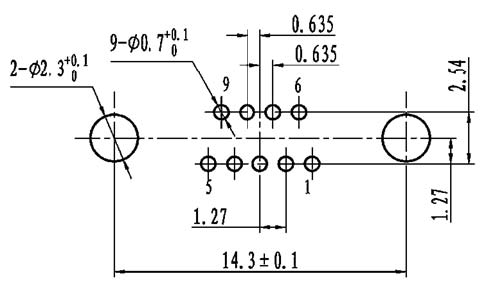 J30J PCB pattern for N-J、N4-J connectors Connectors panel cutouts