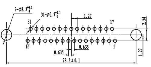 J30J PCB pattern for N-J、N4-J connectors Connectors panel cutouts