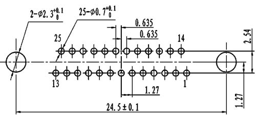 J30J PCB pattern for N-J、N4-J connectors Connectors panel cutouts