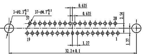 J30J PCB pattern for N-J、N4-J connectors Connectors panel cutouts