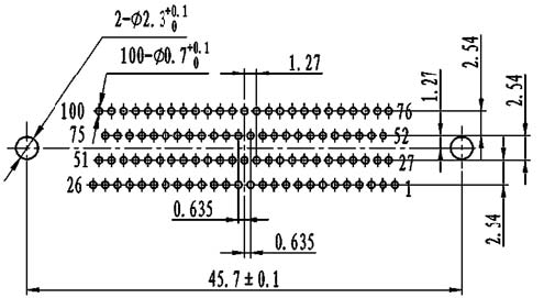 J30J PCB pattern for N-J、N4-J connectors Connectors panel cutouts