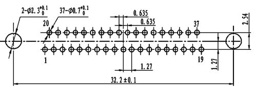 J30J PCB pattern for N-J、N4-J connectors Connectors panel cutouts