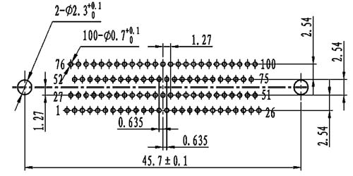 J30J PCB pattern for N-J、N4-J connectors Connectors panel cutouts