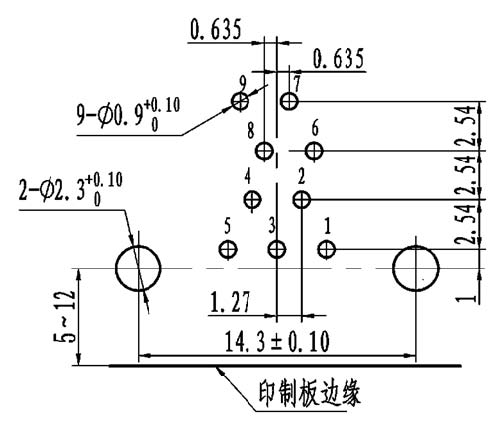 J30J panel cutouts of right angle contact for PCB W Connectors panel cutouts