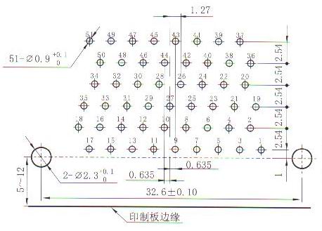 J30J panel cutouts of right angle contact for PCB W-Q8 Connectors panel cutouts