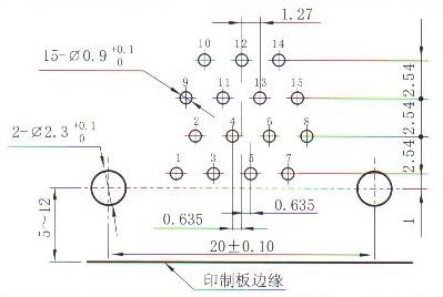 J30J panel cutouts of right angle contact for PCB W-Q8 Connectors panel cutouts