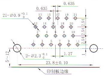 J30J panel cutouts of right angle contact for PCB W-Q8 Connectors panel cutouts