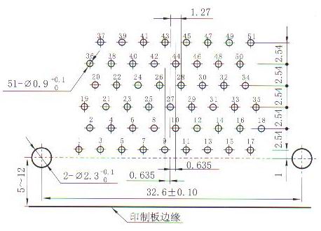 J30J panel cutouts of right angle contact for PCB W-Q8 Connectors panel cutouts