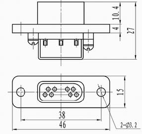 J40 solder contact connectors Connectors Receptacle