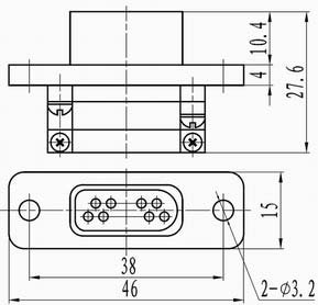 J40 solder contact connectors Connectors Receptacle