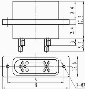 J40 solder contact connectors Connectors Receptacle