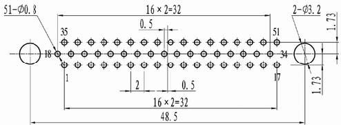 Panel cutouts of J40 connectors Connectors The PCB Pattern