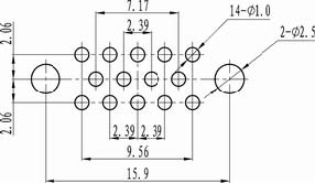 J43-14、J43-20 series Connectors panel cutouts