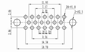 J43-14、J43-20 series Connectors panel cutouts