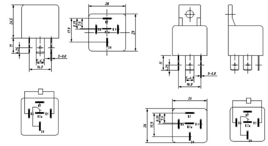 SLD-RELAY Relays Outline Mounting Dimensions