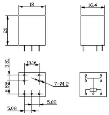 SLE-RELAY Relays Outline Mounting Dimensions