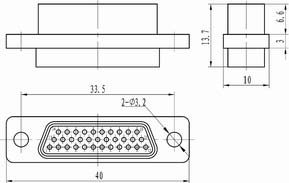 CDb Crimp contact connectors Connectors Receptacle