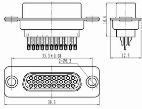 CDb solder contact rectangular connectors Connectors Plug