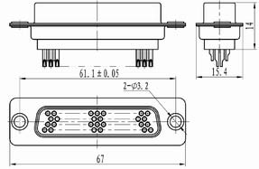 CDb solder contact rectangular connectors Connectors Plug