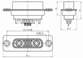 CDb solder contact rectangular connectors Connectors Receptacle