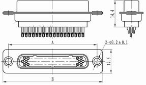 CDb solder contact rectangular connectors Connectors Receptacle