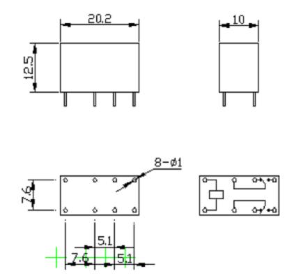 SRC-RELAY Relays Outline Mounting Dimensions