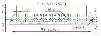 right angle contact for PCB plug Connectors Product Outline Dimensions