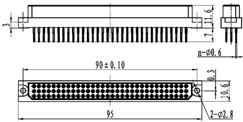 in-line contact for PCB receptacle   Connectors Product Outline Dimensions