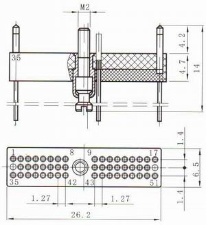 MJS series Connectors Product Outline Dimensions