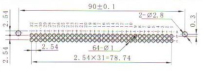 in-line contact for PCB receptacle   Connectors Product Outline Dimensions