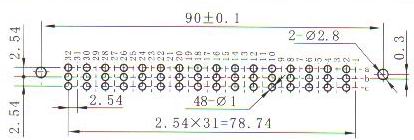 in-line contact for PCB receptacle   Connectors Product Outline Dimensions