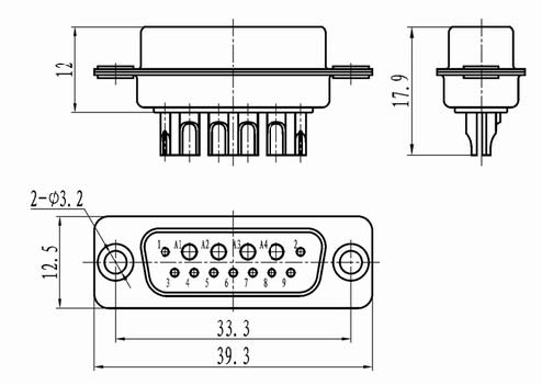 J55 series Connectors Product Outline Dimensions