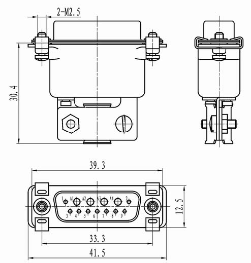 J55 series Connectors Product Outline Dimensions