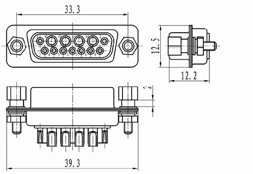 J55 series Connectors Product Outline Dimensions