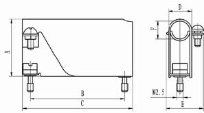 J18Cable clamp accessories Connectors Product Outline Dimensions