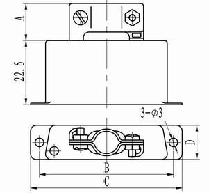 J18 metal cable clamp accessories Connectors Product Outline Dimensions