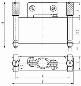 J18 metal cable clamp accessories Connectors Product Outline Dimensions