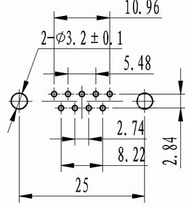 Panel cutouts of J18 connectors Connectors panel cutouts