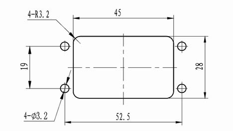 J16 single rectangular connectors Connectors panel cutouts