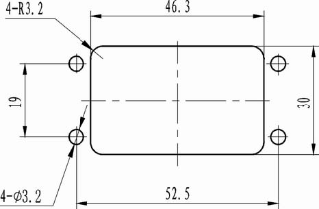 J16 single rectangular connectors Connectors panel cutouts