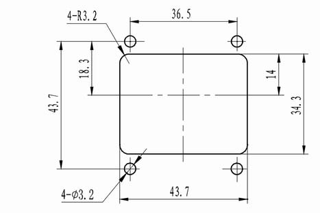 J16 single rectangular connectors Connectors panel cutouts