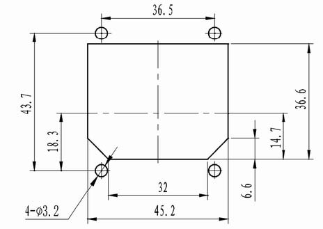 J16 single rectangular connectors Connectors panel cutouts